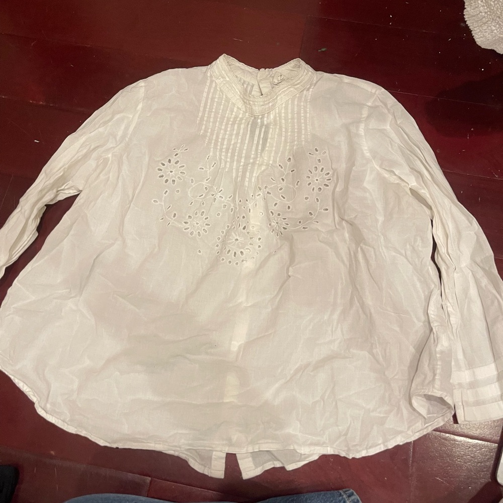 white high neck cotton top